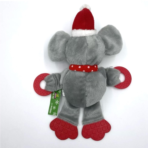 Top Paw Mouse Santa Teether Squeaky Toy Plush - Picture 5 of 7